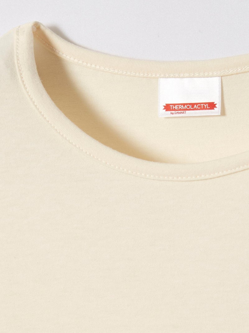 T-shirt manches courtes microfibre Thermolactyl Sensitive thermique - Damart Blanc - Kiabi