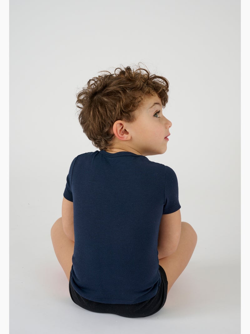 T-shirt manches courtes microfibre Thermolactyl Sensitive thermique - Damart Bleu marine - Kiabi