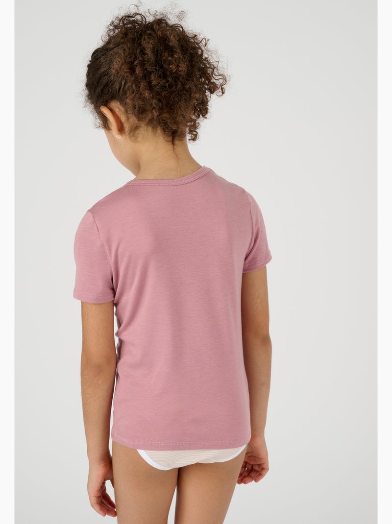 T-shirt manches courtes microfibre Thermolactyl Sensitive thermique - Damart Rose - Kiabi