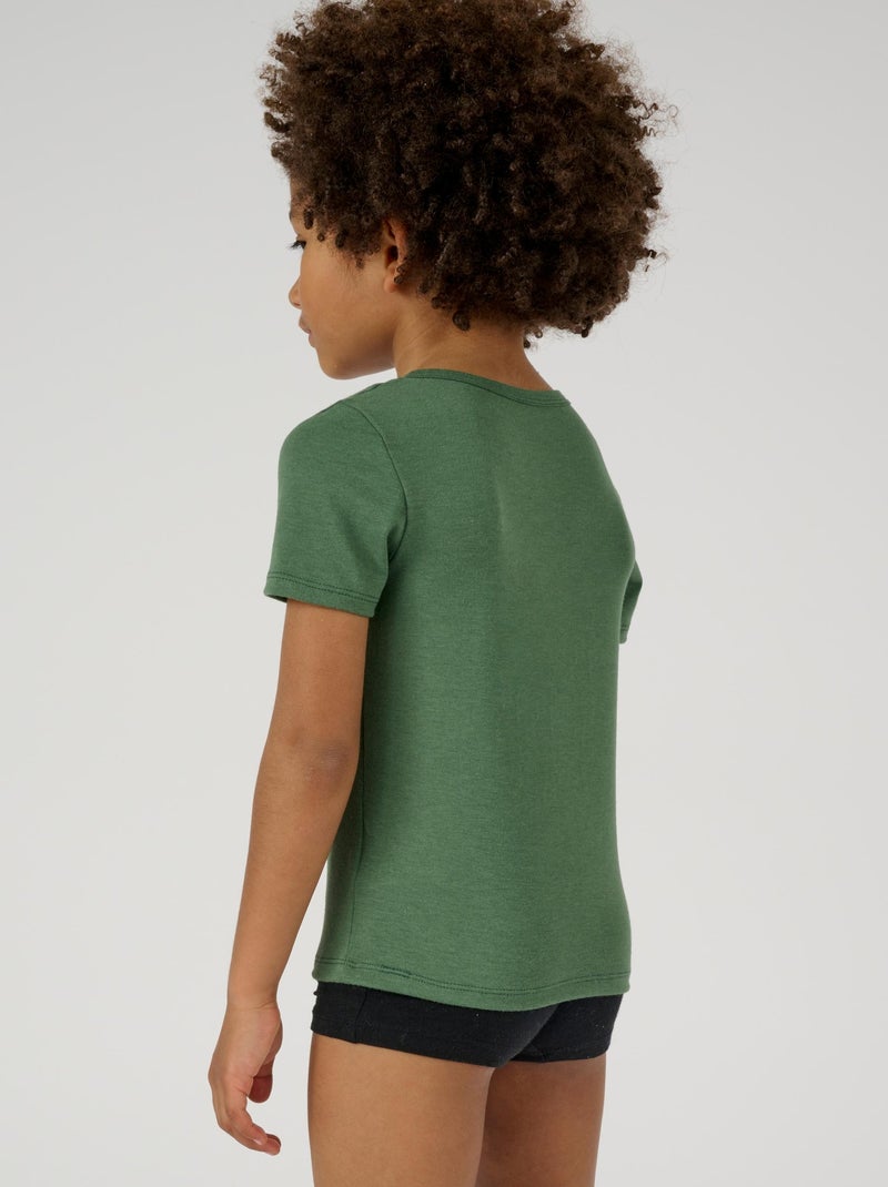 T-shirt manches courtes microfibre Thermolactyl Sensitive thermique - Damart Vert - Kiabi