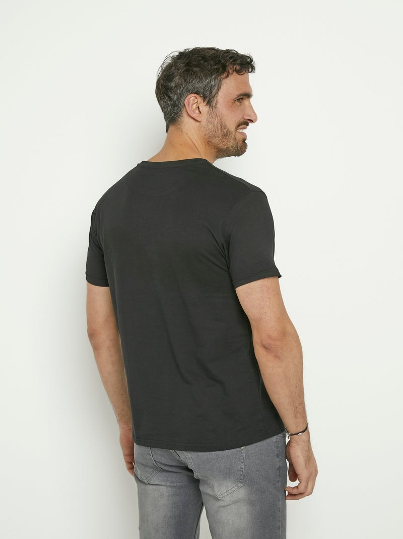 T-shirt manches courtes motif montagne Noir - Kiabi
