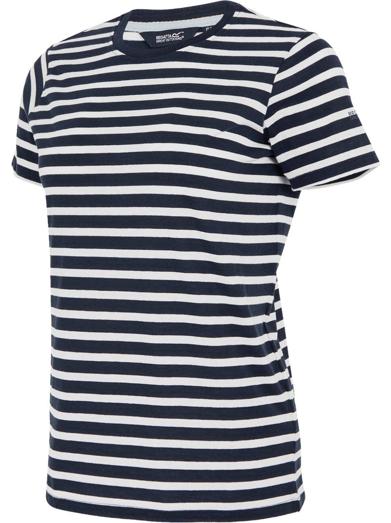 T-shirt manches courtes motif/style à rayures bayletta - regatta Bleu Blanc - Kiabi