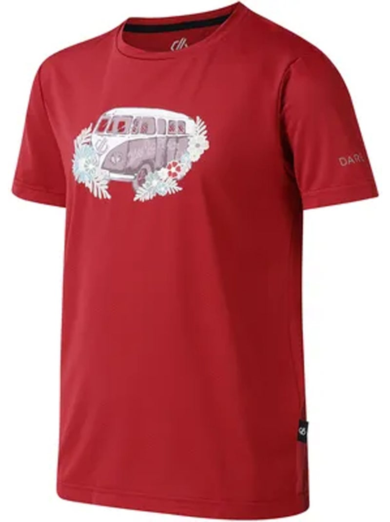 T-shirt manches courtes motif/style camionnette amusing - dare 2b Rouge bordeaux - Kiabi