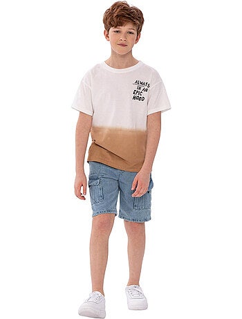 T-shirt manches courtes motif/style dip-dye - minoti