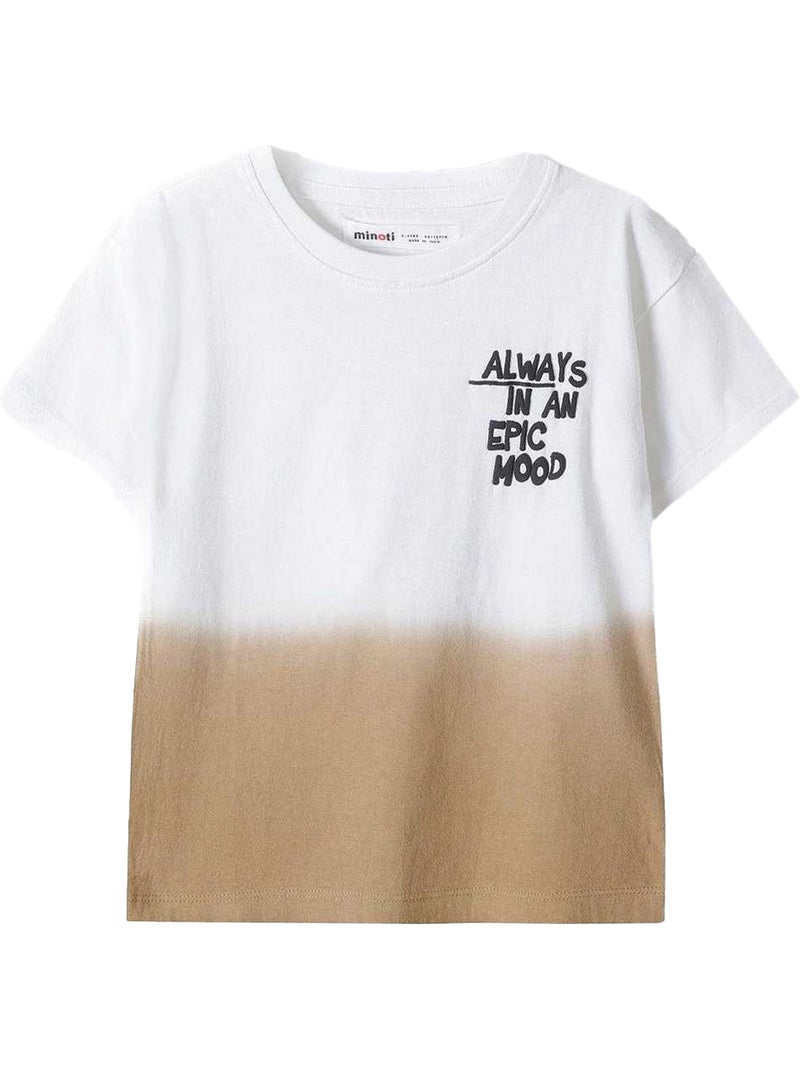 T-shirt manches courtes motif/style dip-dye - minoti Blanc - Kiabi