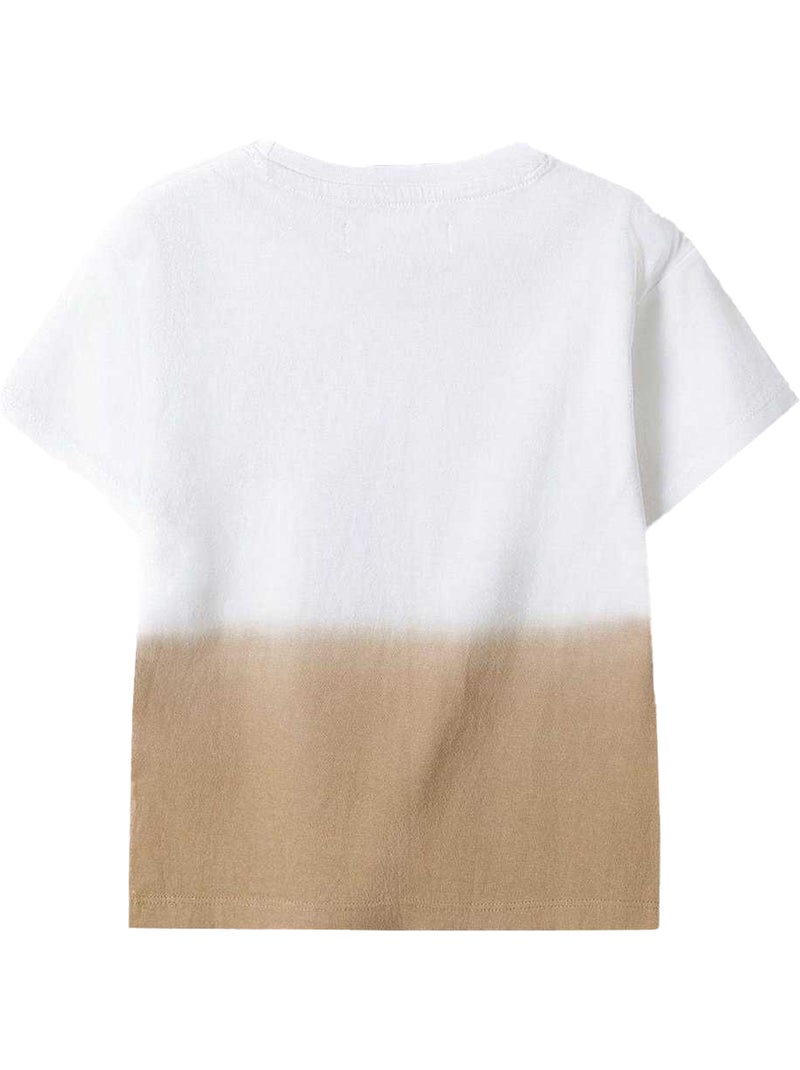 T-shirt manches courtes motif/style dip-dye - minoti Blanc - Kiabi