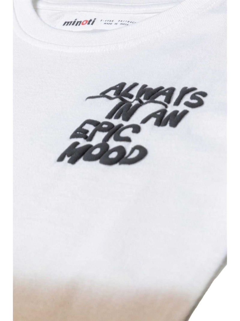 T-shirt manches courtes motif/style dip-dye - minoti Blanc - Kiabi