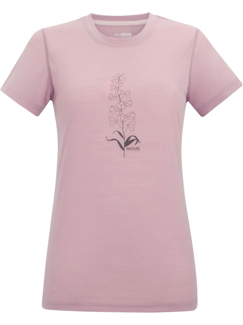 T-shirt manches courtes motif/style fleur escade - regatta Mauve lilas - Kiabi