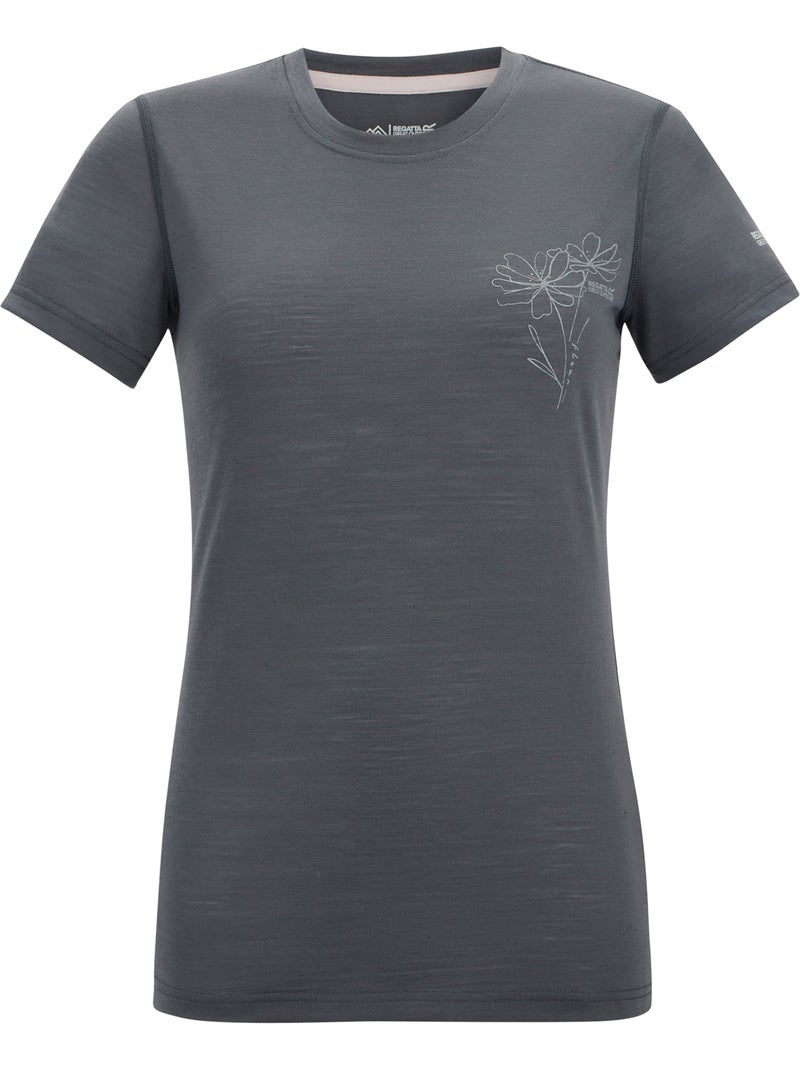 T-shirt manches courtes motif/style fleurs escade - regatta Gris foncé - Kiabi