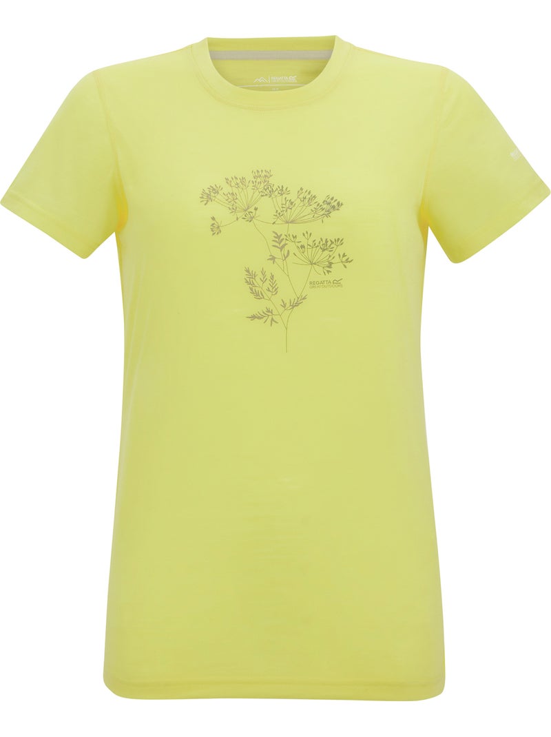T-shirt manches courtes motif/style fleurs sauvages escade - regatta Jaune clair - Kiabi