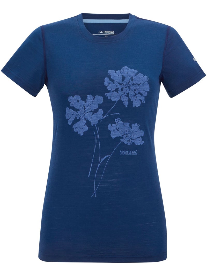 T-shirt manches courtes motif/style floral escade - regatta Bleu - Kiabi