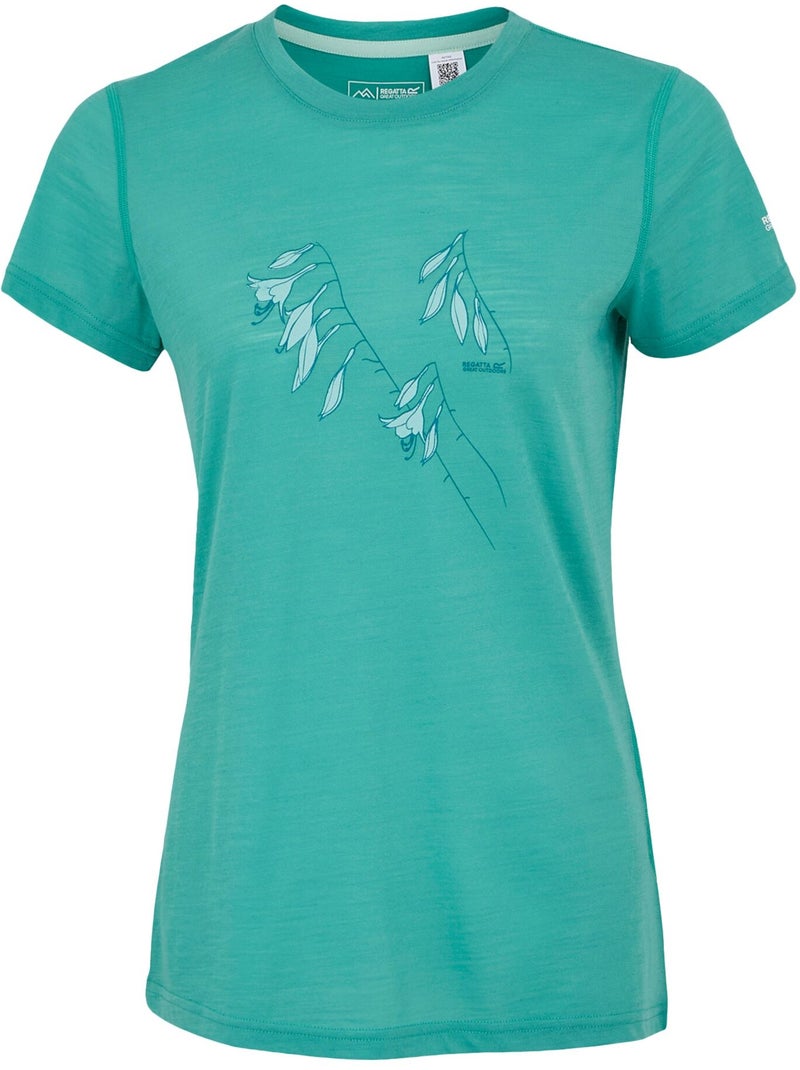 T-shirt manches courtes motif/style floral escade - regatta Bleu turquoise - Kiabi