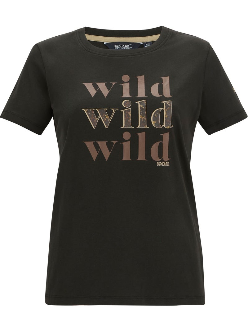 T-shirt manches courtes motif/style imprimé léopard filandra wild - regatta Noir - Kiabi