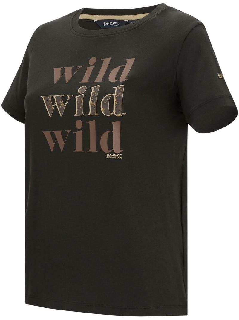 T-shirt manches courtes motif/style imprimé léopard filandra wild - regatta Noir - Kiabi