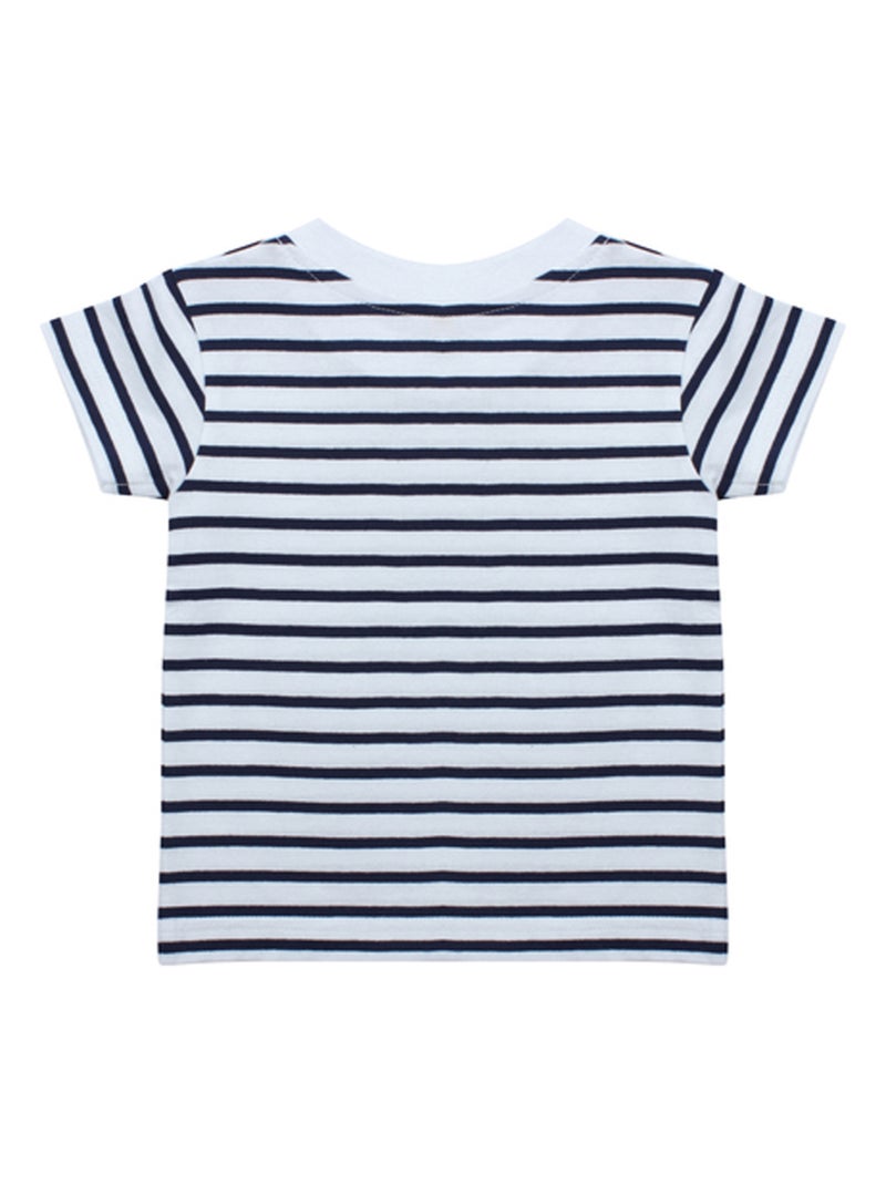 T-shirt manches courtes motif/style rayé - larkwood Blanc Bleu - Kiabi
