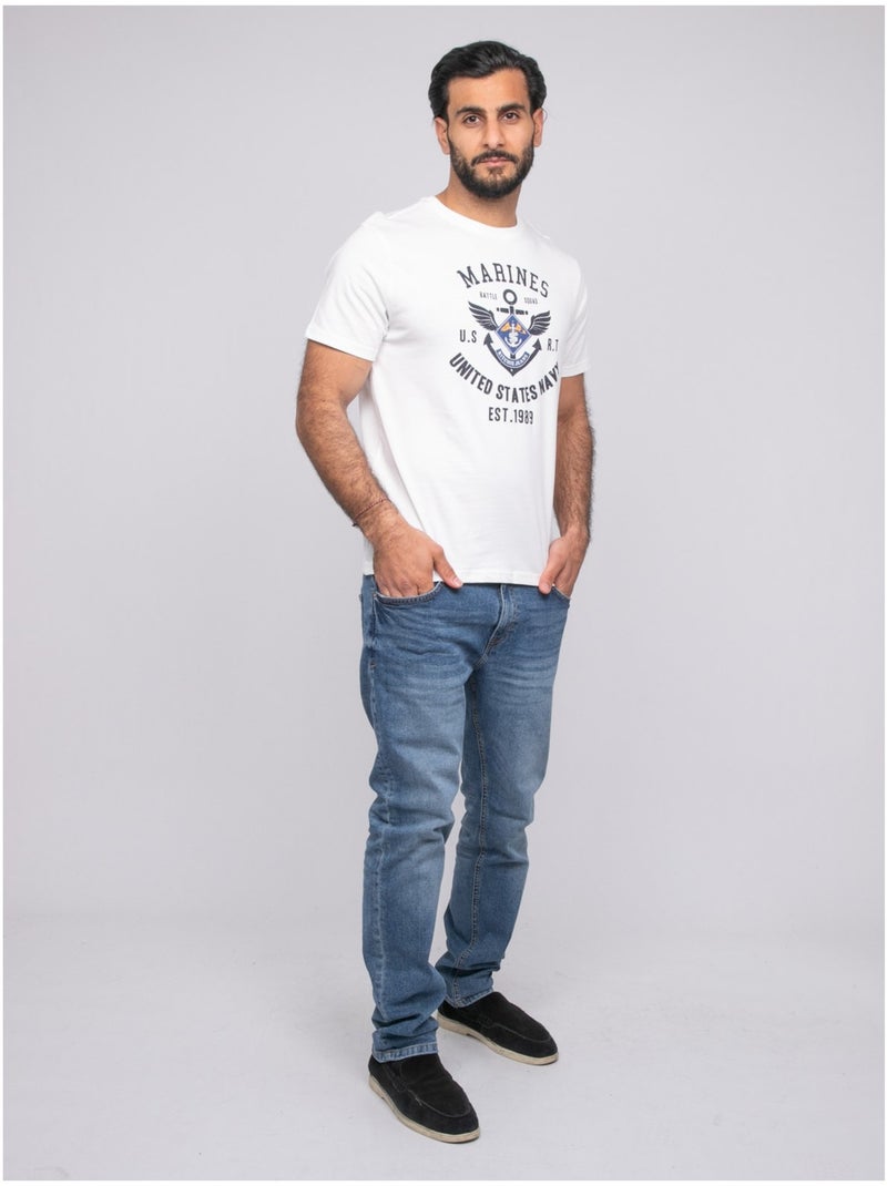 T-shirt manches courtes NALEMARK Ecru - Kiabi