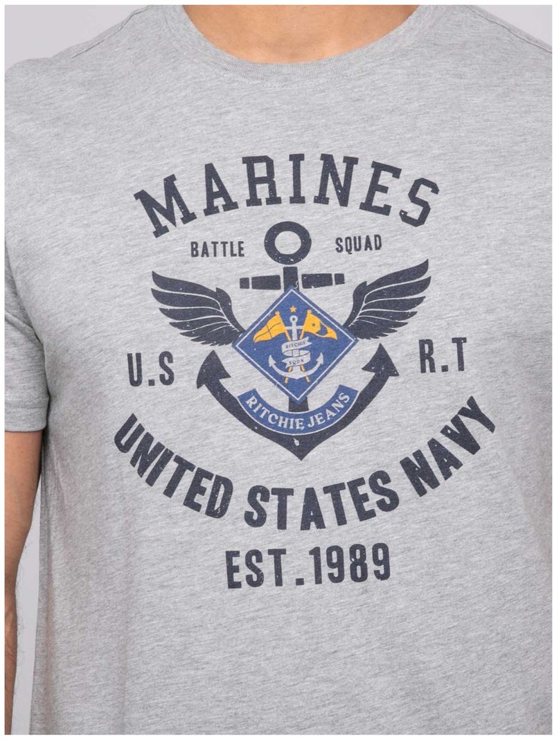 T-shirt manches courtes NALEMARK Gris - Kiabi