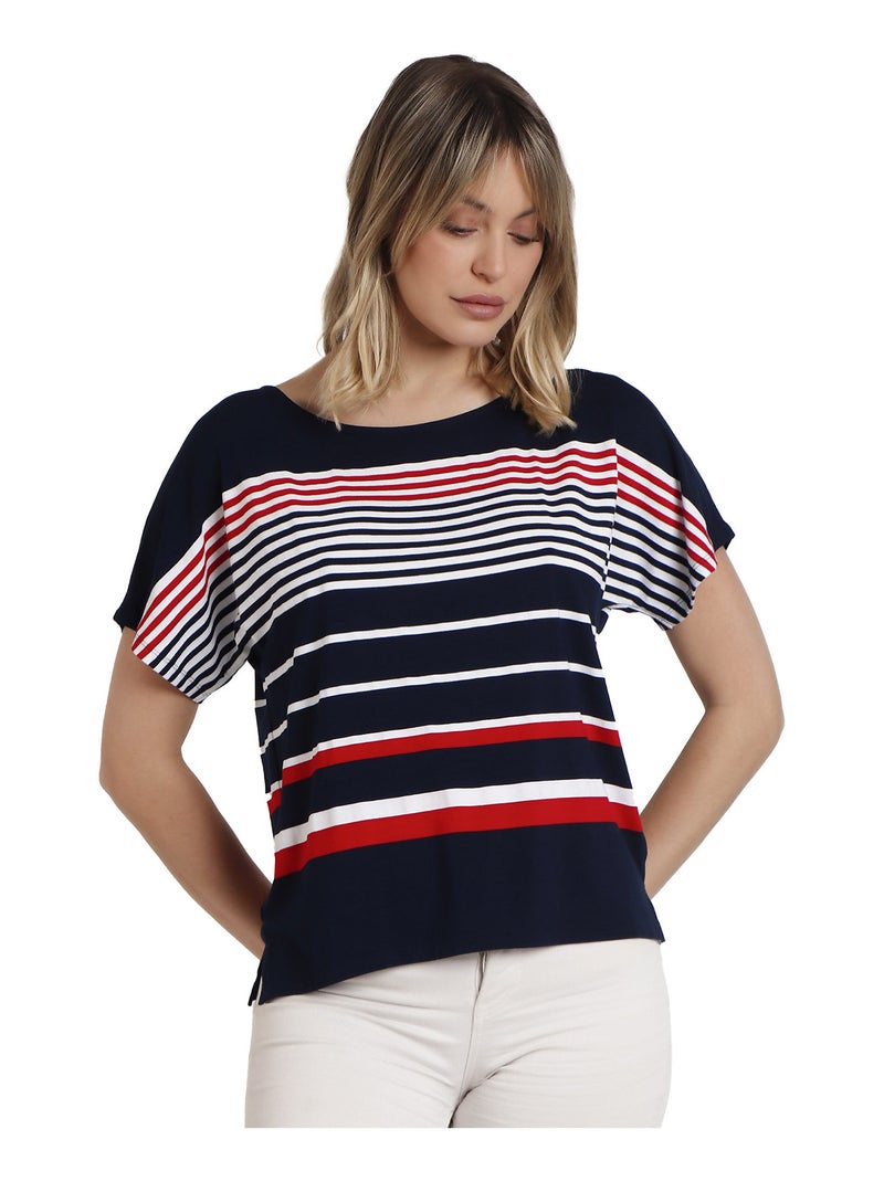 T-shirt manches courtes Navy Bleu marine - Kiabi