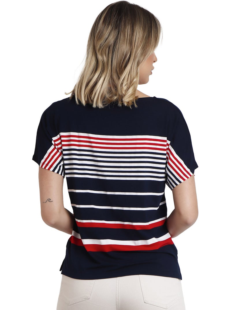 T-shirt manches courtes Navy Bleu marine - Kiabi