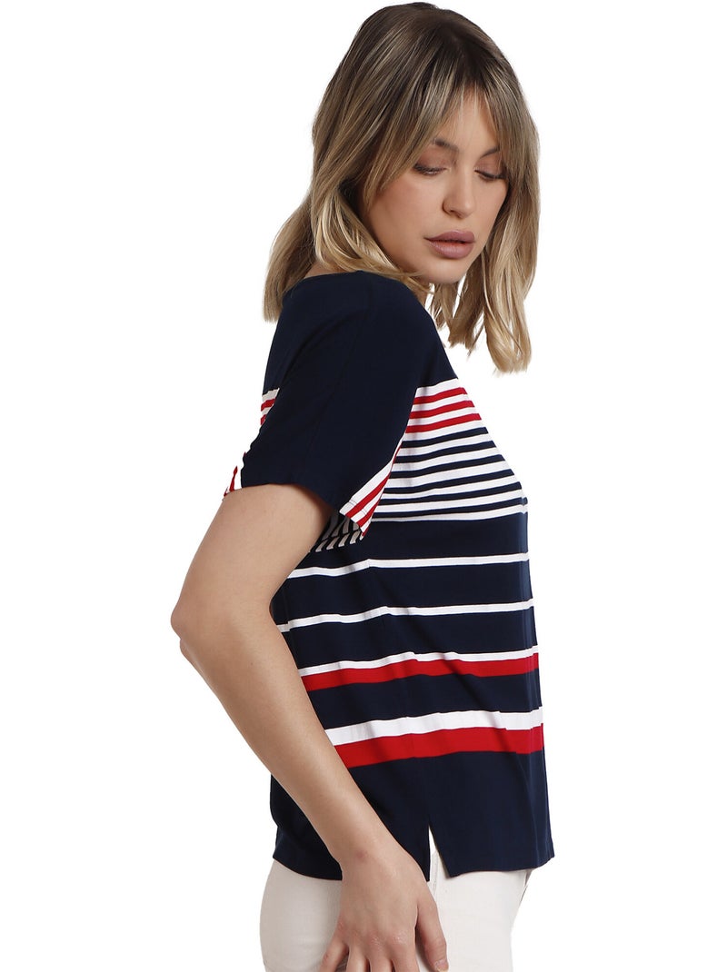 T-shirt manches courtes Navy Bleu marine - Kiabi
