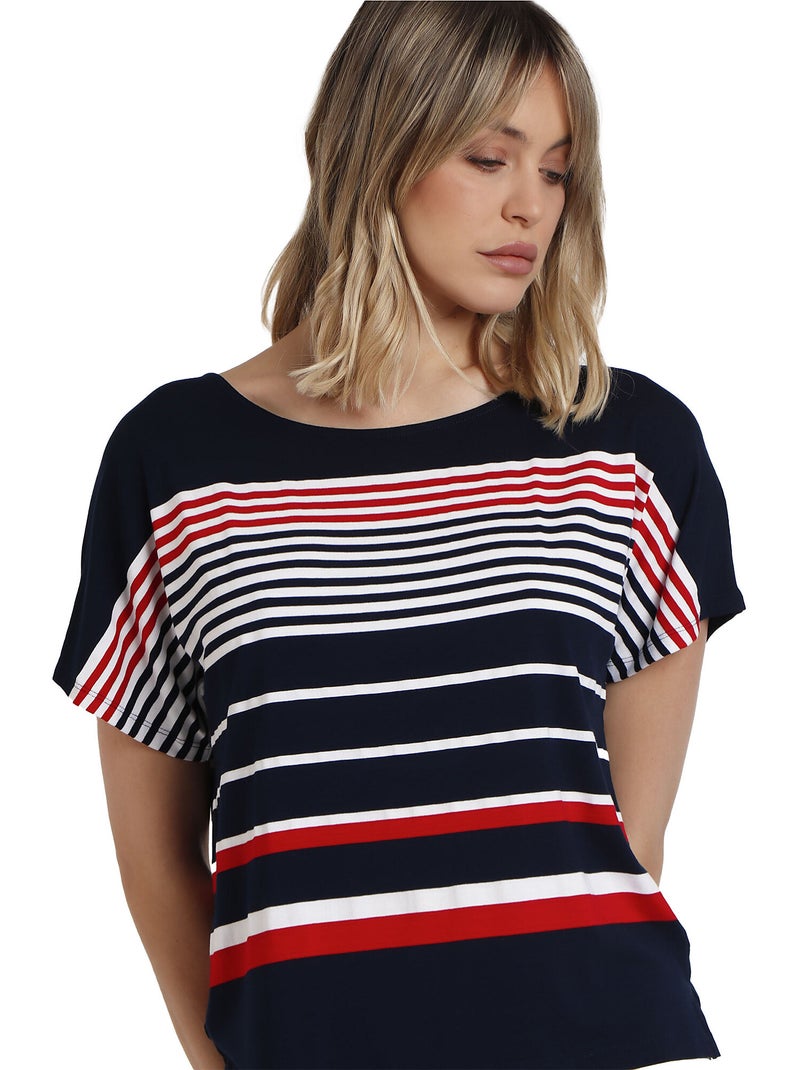 T-shirt manches courtes Navy Bleu marine - Kiabi
