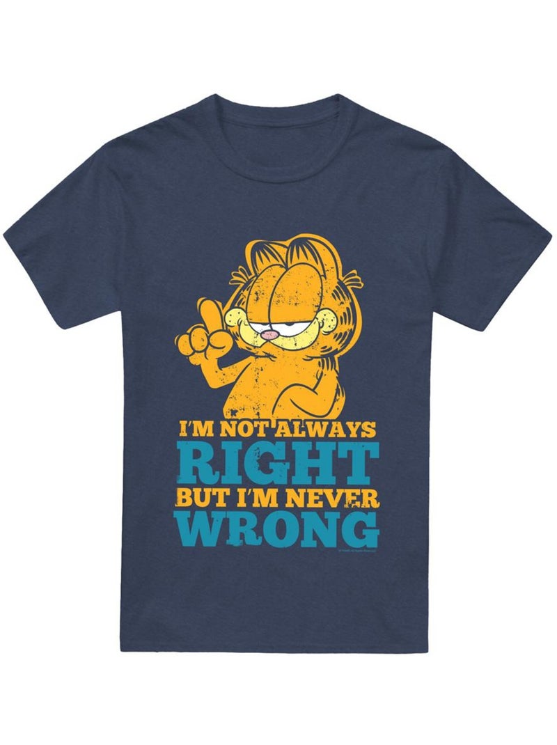 T-shirt manches courtes never wrong - garfield Bleu marine - Kiabi