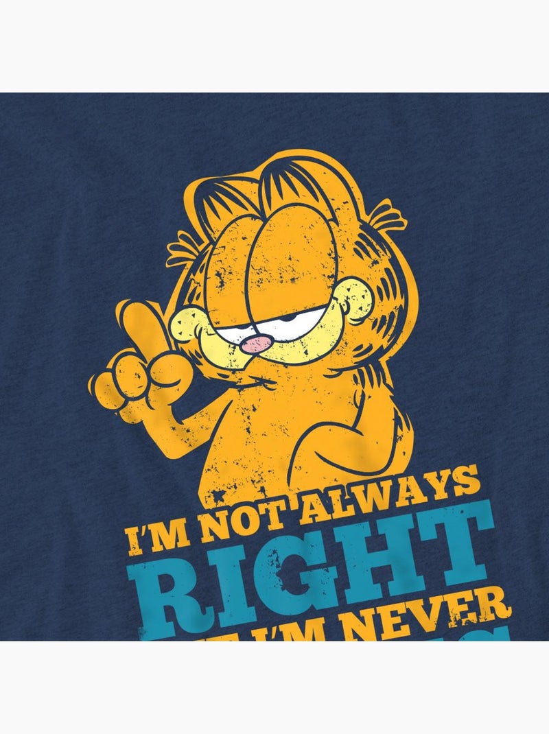 T-shirt manches courtes never wrong - garfield Bleu marine - Kiabi