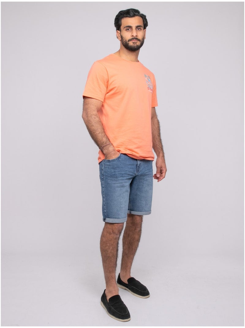 T-shirt manches courtes NIFRAMO Orange corail - Kiabi
