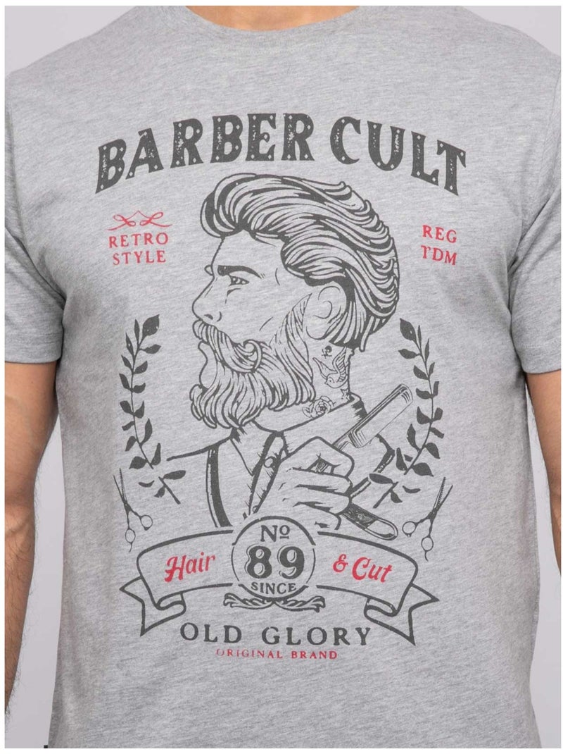 T-shirt manches courtes NIRDOMEL Gris chiné - Kiabi