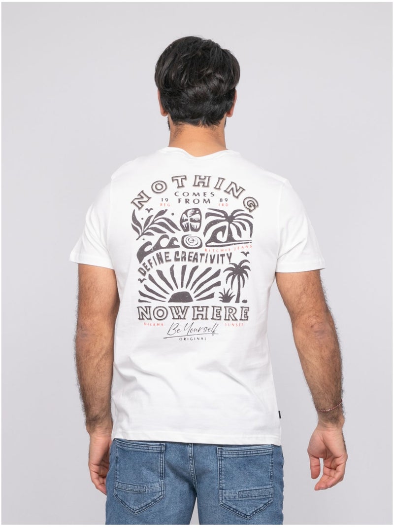 T-shirt manches courtes NITESTO Ecru - Kiabi