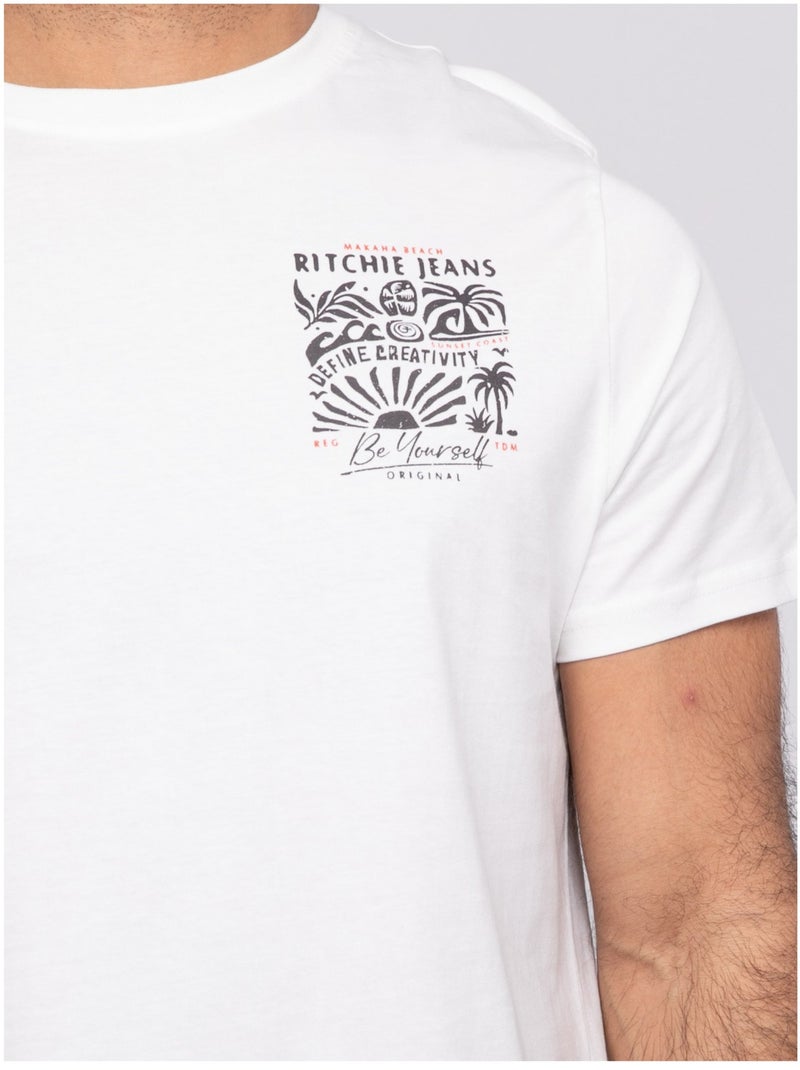 T-shirt manches courtes NITESTO Ecru - Kiabi