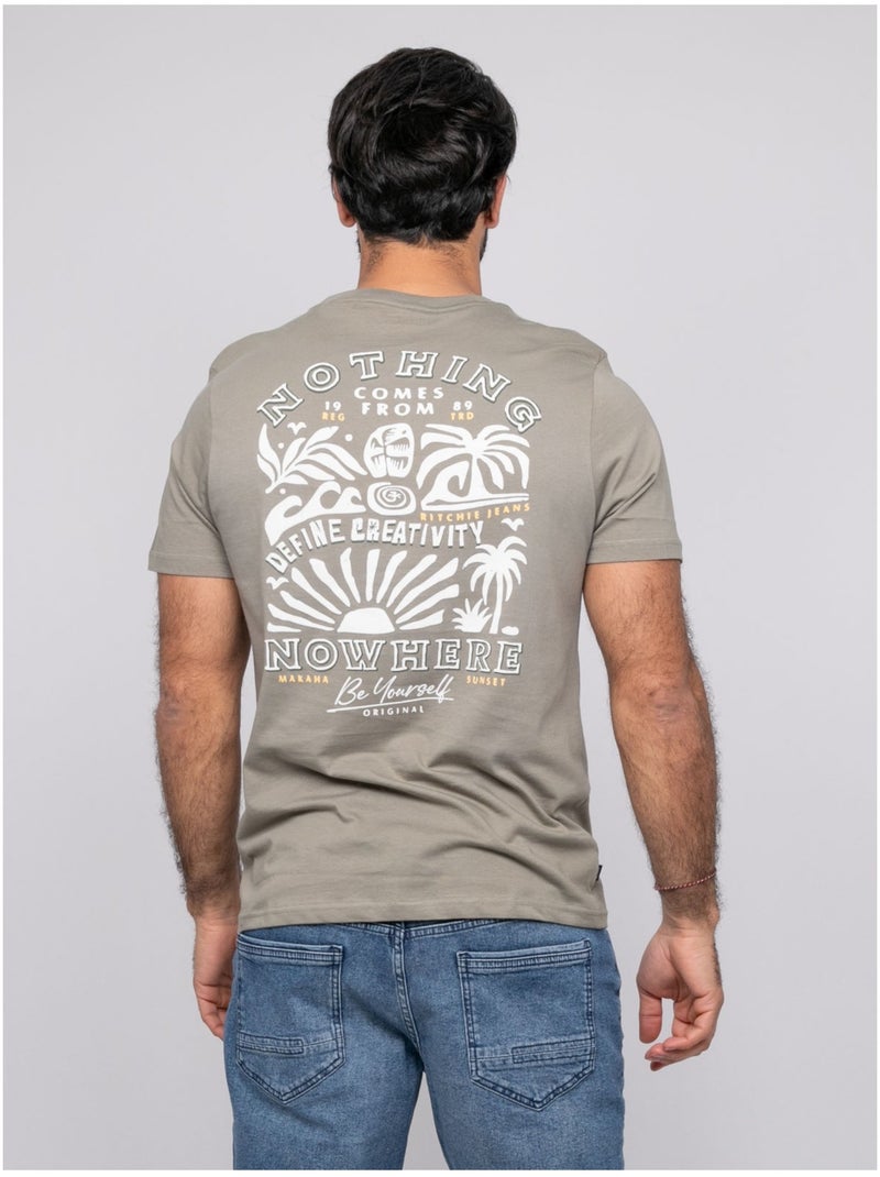 T-shirt manches courtes NITESTO Kaki - Kiabi