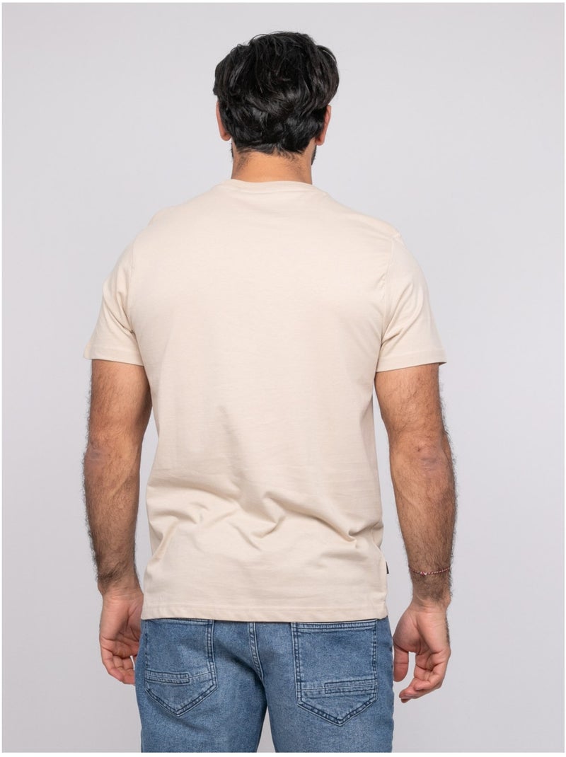 T-shirt manches courtes NITRACOL Beige - Kiabi