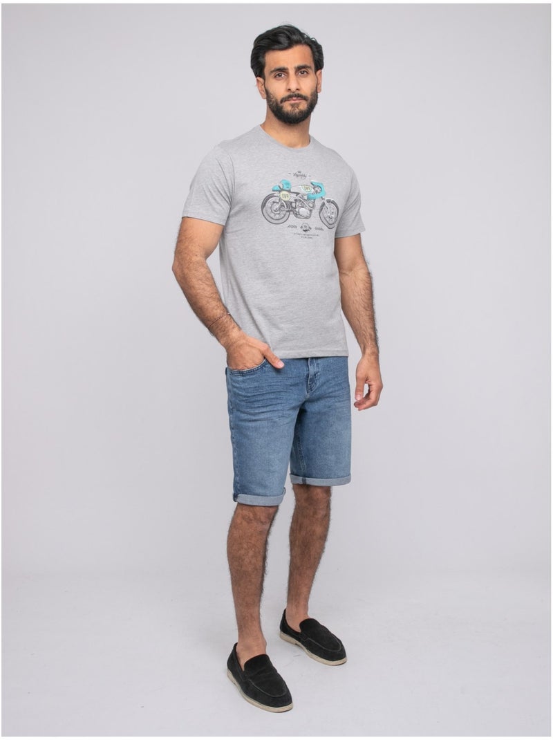 T-shirt manches courtes NITRACOL Gris chiné - Kiabi