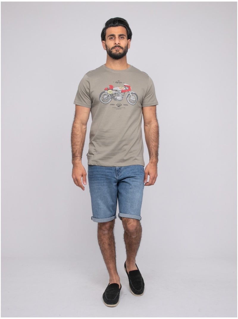T-shirt manches courtes NITRACOL Kaki - Kiabi