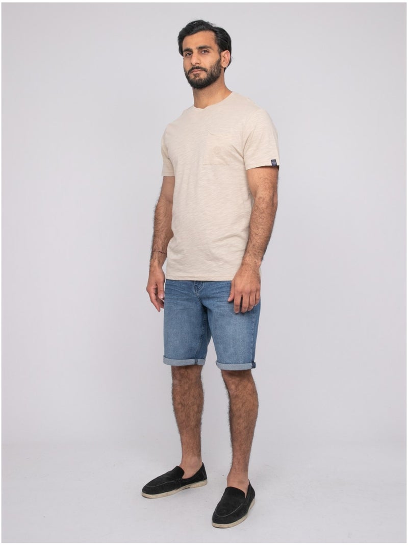 T-shirt manches courtes NOLEMANU Beige - Kiabi