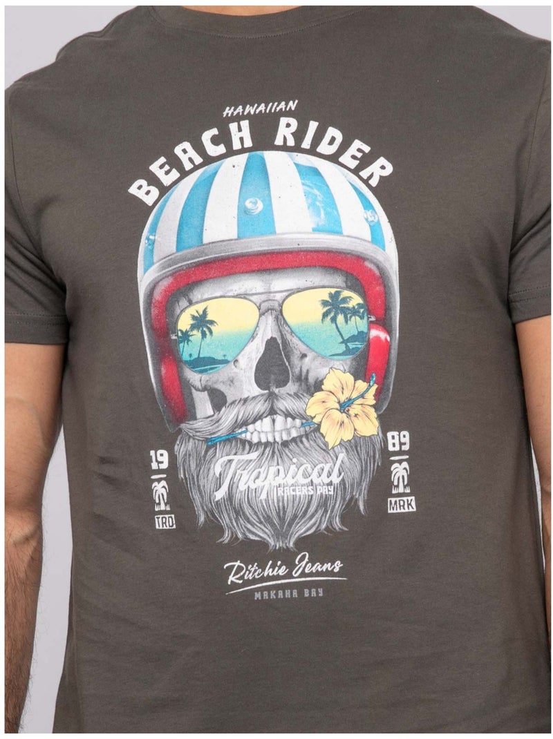 T-shirt manches courtes NOLERIC Kaki - Kiabi