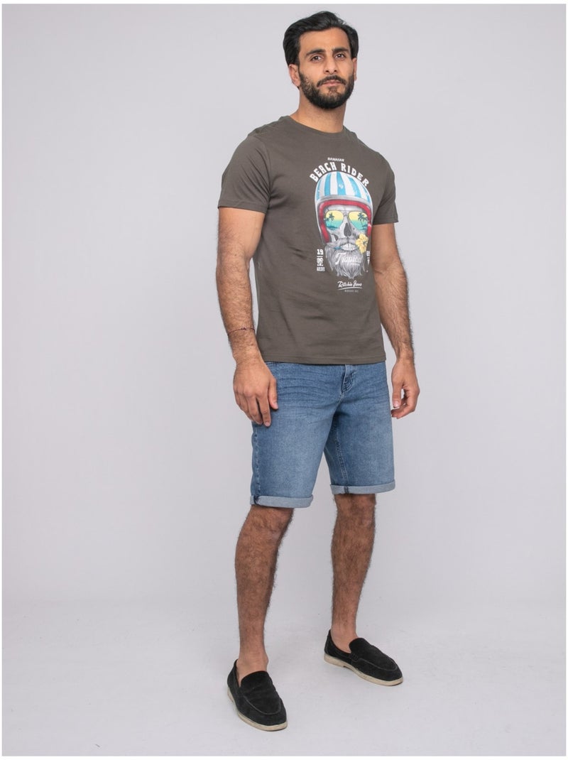 T-shirt manches courtes NOLERIC Kaki - Kiabi
