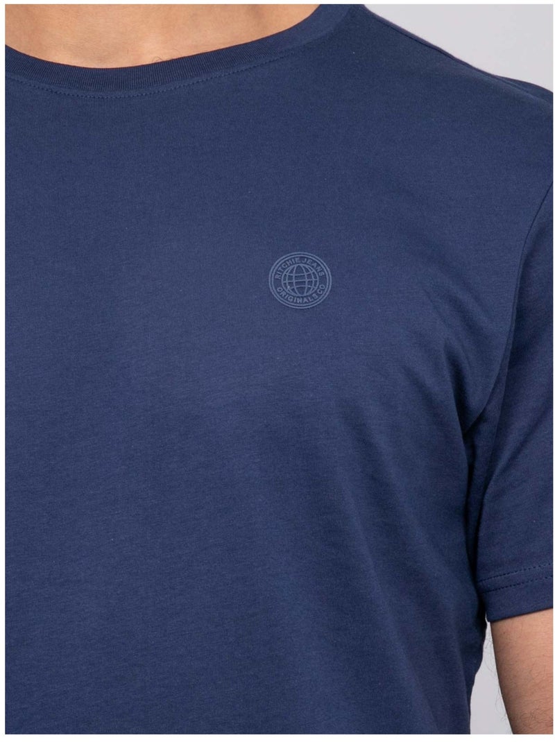 T-shirt manches courtes NOMOTOU Bleu marine - Kiabi