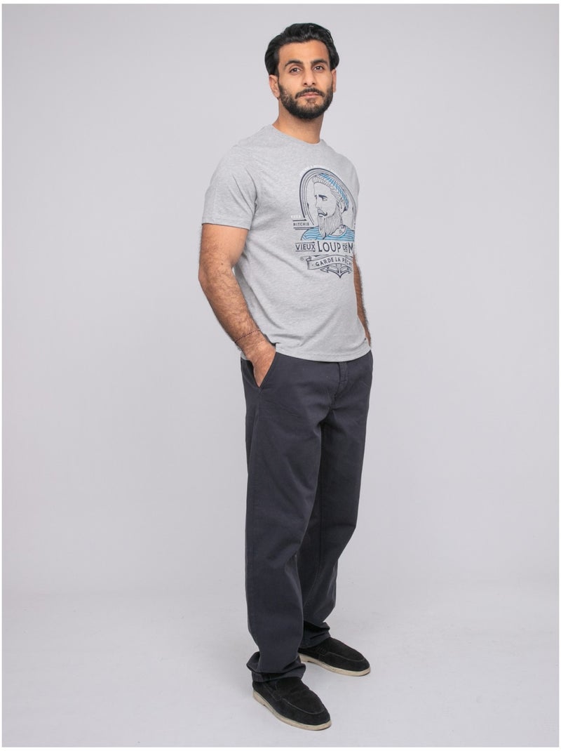 T-shirt manches courtes NOTWIST Gris chiné - Kiabi