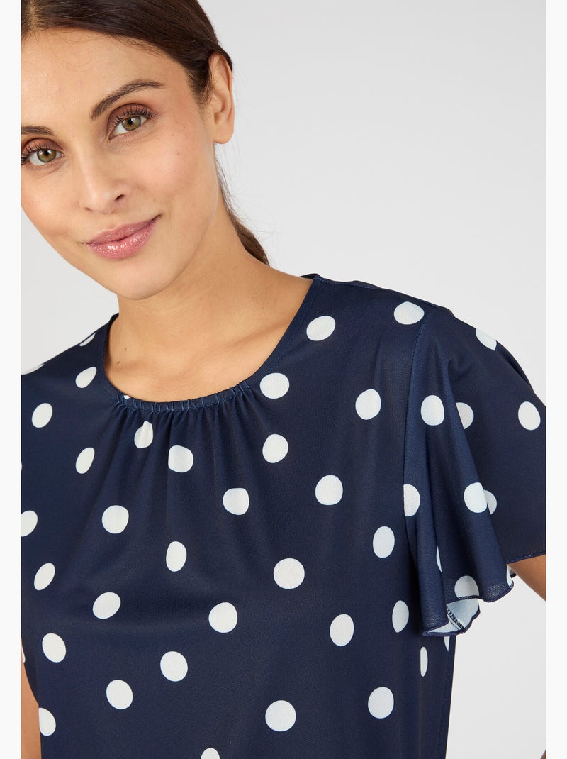 T-shirt manches courtes papillon - Damart Bleu - Kiabi