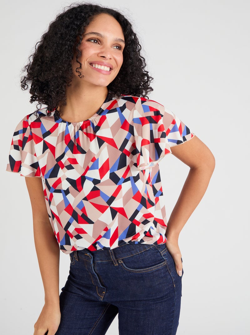 T-shirt manches courtes papillon - Damart Marron - Kiabi