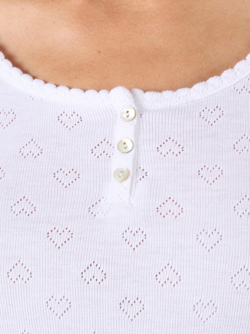 T-shirt manches courtes Petits Coeurs - édition limitée - Damart Blanc - Kiabi