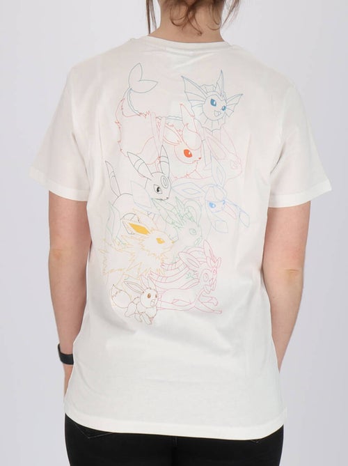 T-shirt manches courtes Pokémon Evoli imprimé dos coloré évolutions prismatiques - 100% Coton - Kiabi