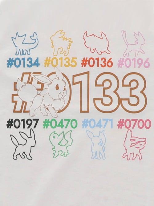 T-shirt manches courtes Pokémon Evoli imprimé dos coloré évolutions prismatiques - 100% Coton - Kiabi