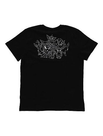 T-shirt manches courtes Pokémon Evoli imprimé dos évolutions prismatiques - 100% Coton