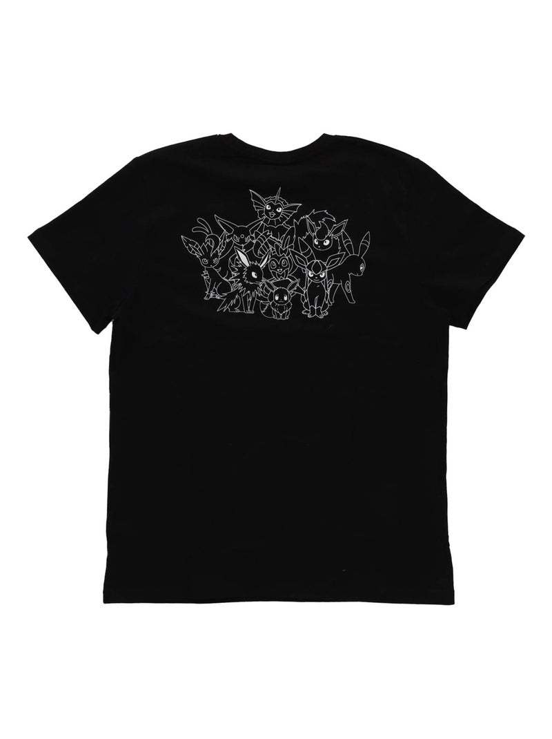T-shirt manches courtes Pokémon Evoli imprimé dos évolutions prismatiques - 100% Coton Noir - Kiabi