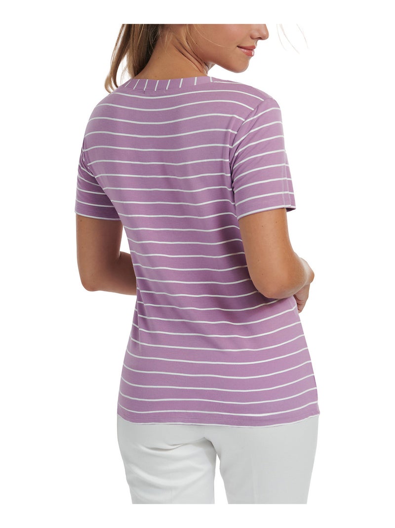 T-shirt manches courtes Posh Violet - Kiabi
