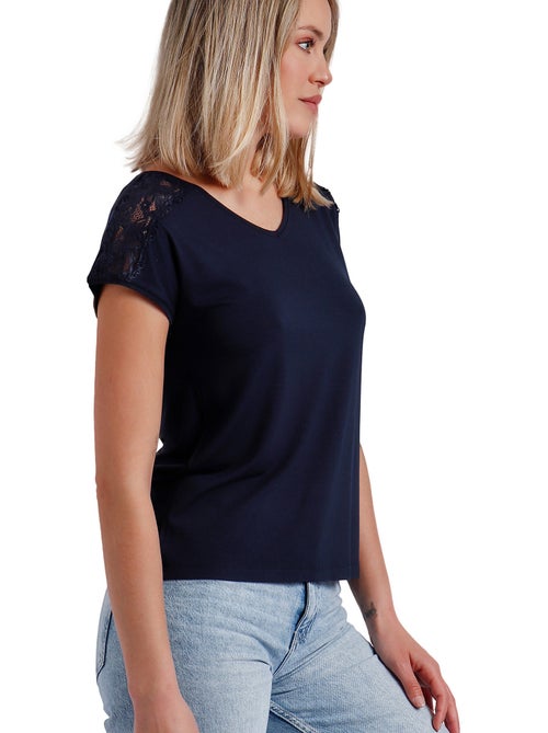 T-shirt manches courtes Puntilla Hombro - Kiabi T-shirt manches courtes Puntilla Hombro - Kiabi