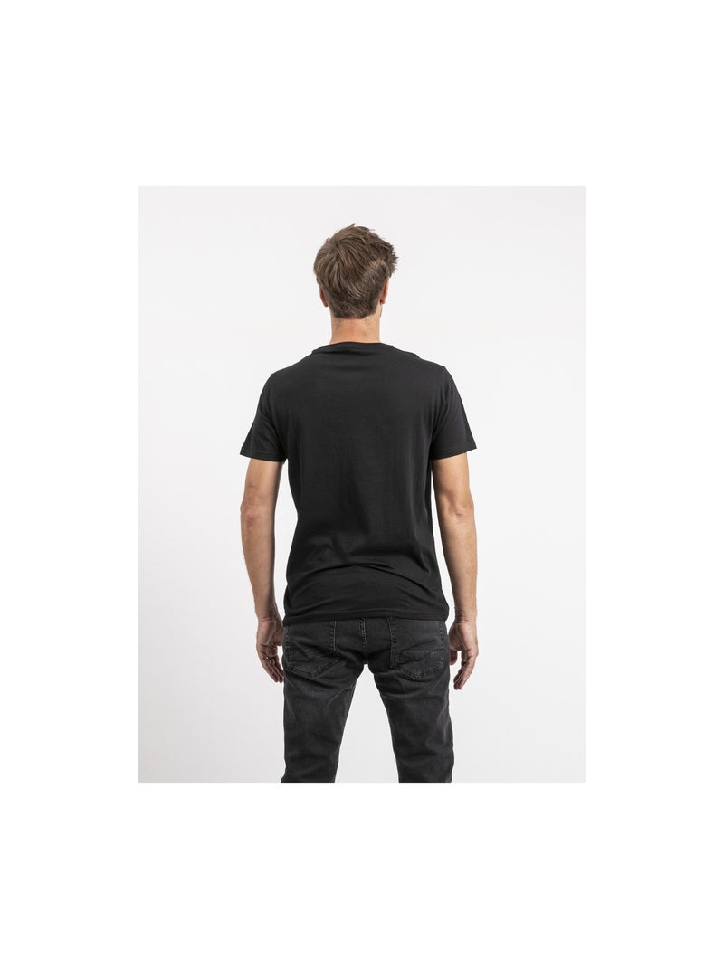 T-shirt manches courtes pur coton JAKIWI Noir - Kiabi